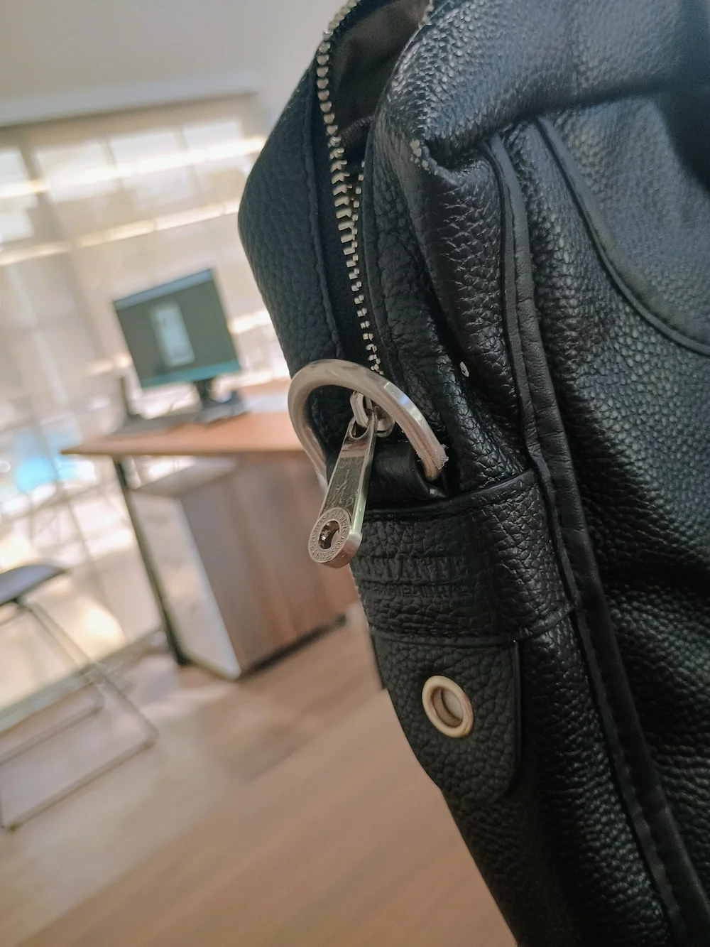 NWOT Bostanten Black Leather Laptop Bag -